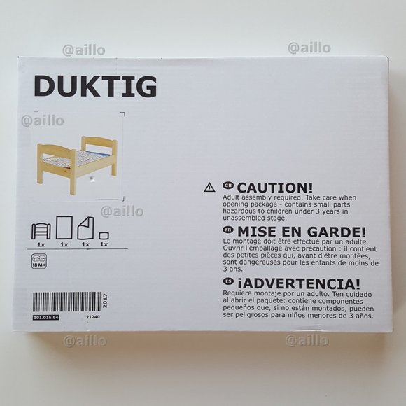 IKEA DUKTIG Pet bed with bedlinen set, pine, multicolor - Picture 7 of 17